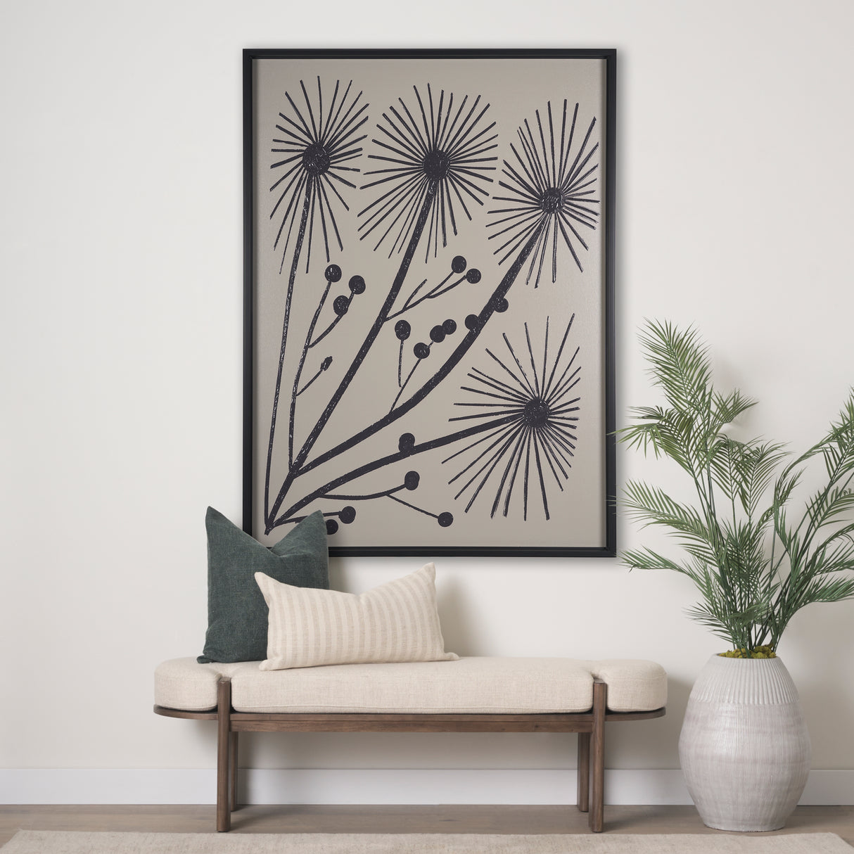 Simple Floral-Grow by Mercana Studio a Hand Embellished Textured Framed Art Print from Mercana - Luna Furniture