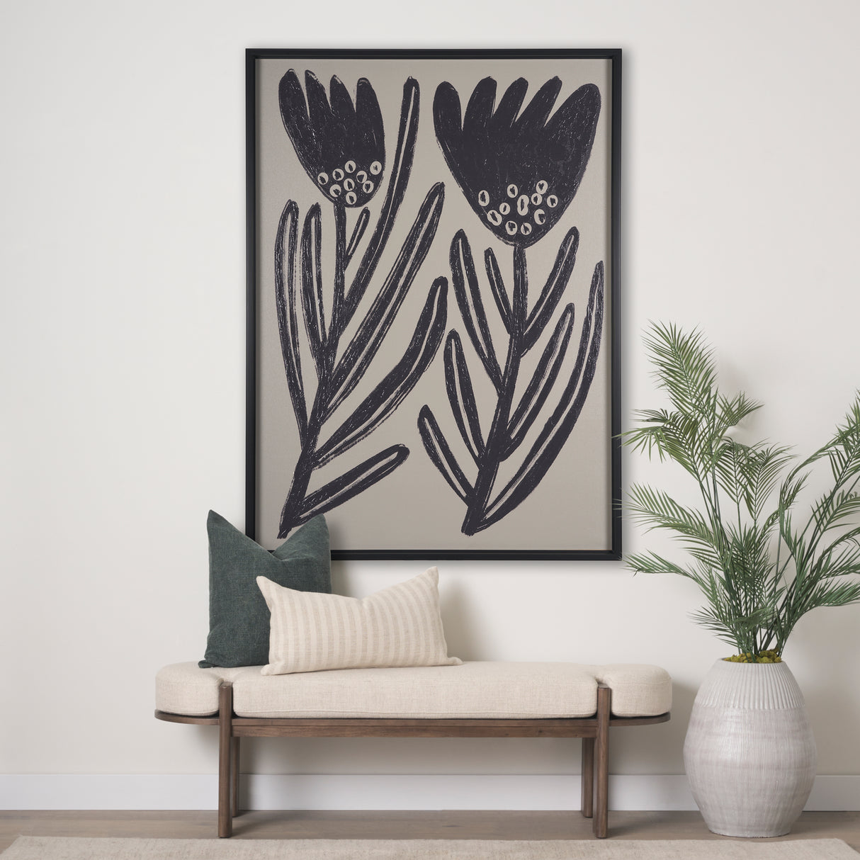 Simple Floral-Grow by Mercana Studio a Hand Embellished Textured Framed Art Print from Mercana - Luna Furniture