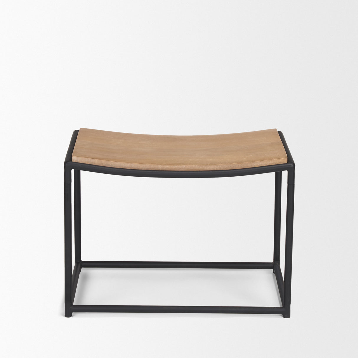 Taniel Light Brown Wood w/ Black Metal Stool from Mercana - Luna Furniture