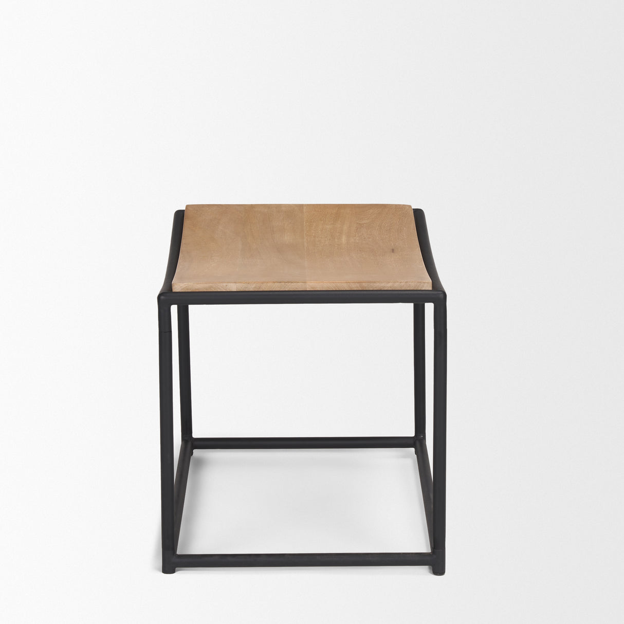 Taniel Light Brown Wood w/ Black Metal Stool from Mercana - Luna Furniture