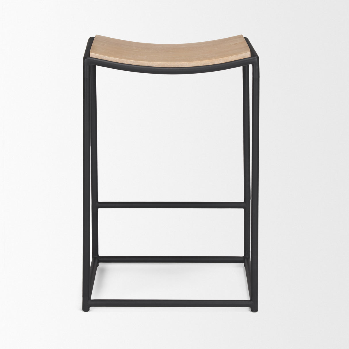 Taniel Light Brown Wood w/ Black Metal Counter Stool from Mercana - Luna Furniture