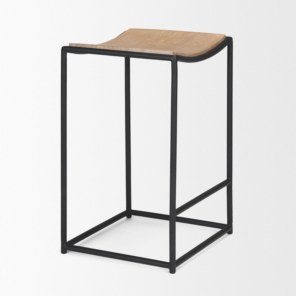 Taniel Light Brown Wood w/ Black Metal Counter Stool from Mercana - Luna Furniture