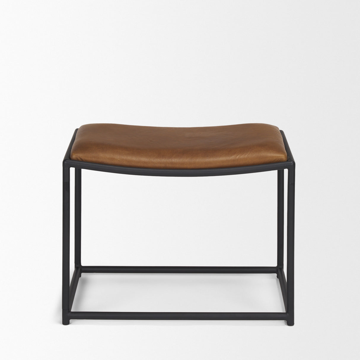 Taniel Brown Leather w/ Black Metal Stool from Mercana - Luna Furniture