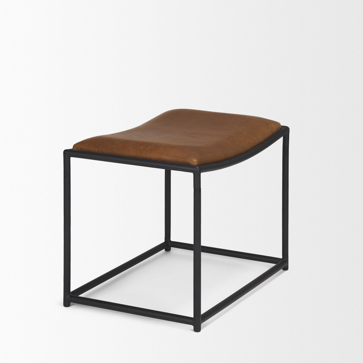 Taniel Brown Leather w/ Black Metal Stool from Mercana - Luna Furniture