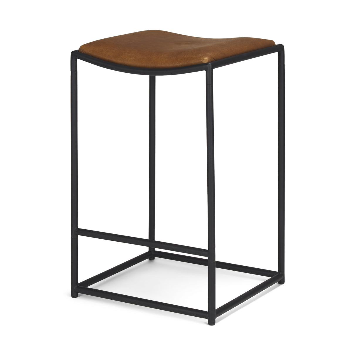 Taniel Brown Leather w/ Black Metal Counter Stool from Mercana - Luna Furniture