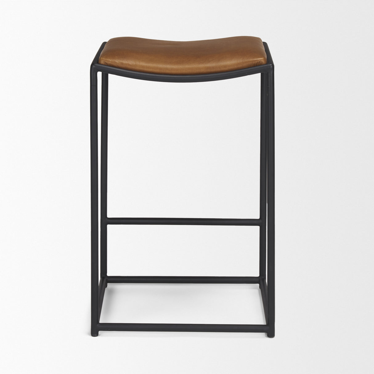 Taniel Brown Leather w/ Black Metal Counter Stool from Mercana - Luna Furniture