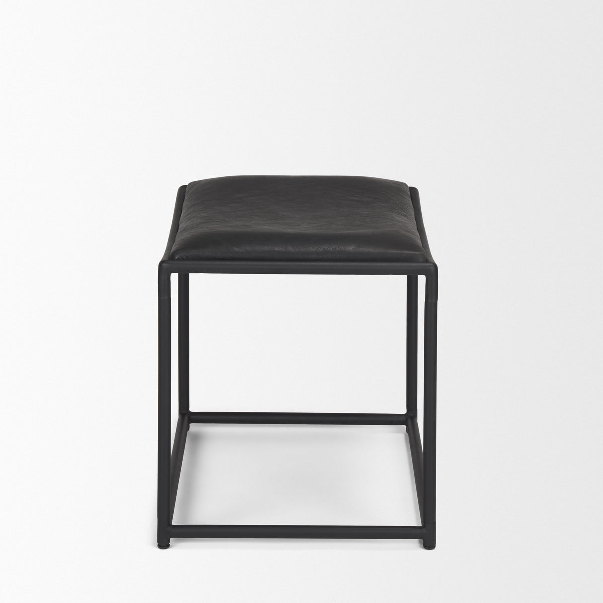 Taniel Black Leather w/ Black Metal Stool from Mercana - Luna Furniture