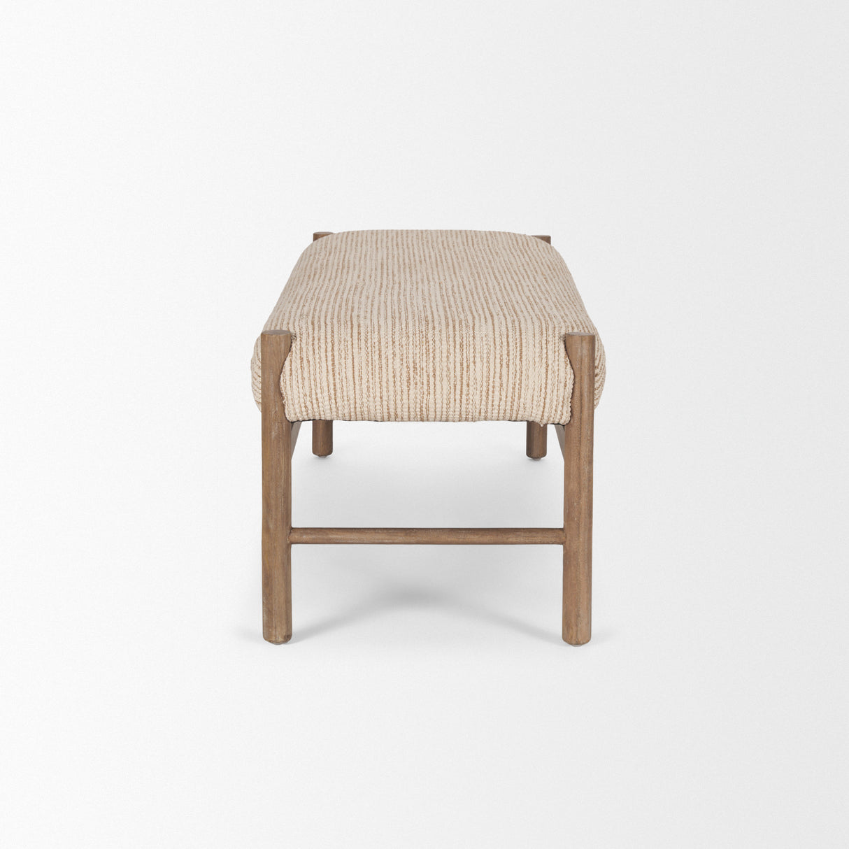 Tadi Rectangular Dark Brown Wood w/ Rug Seat Bench from Mercana - Luna Furniture