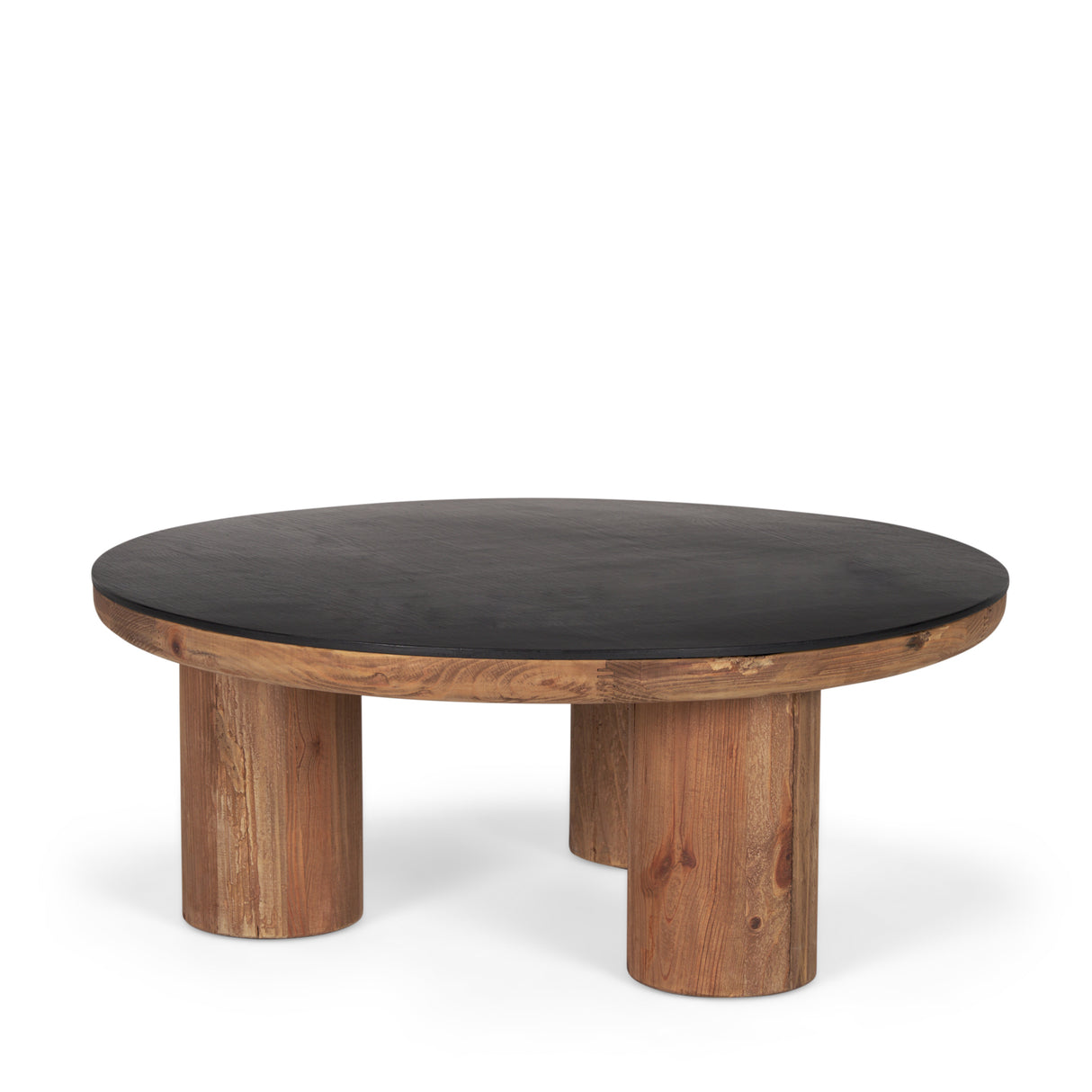Tucson Natural Wood w/ Round Black Oak Top Coffee Table from Mercana - Luna Furniture