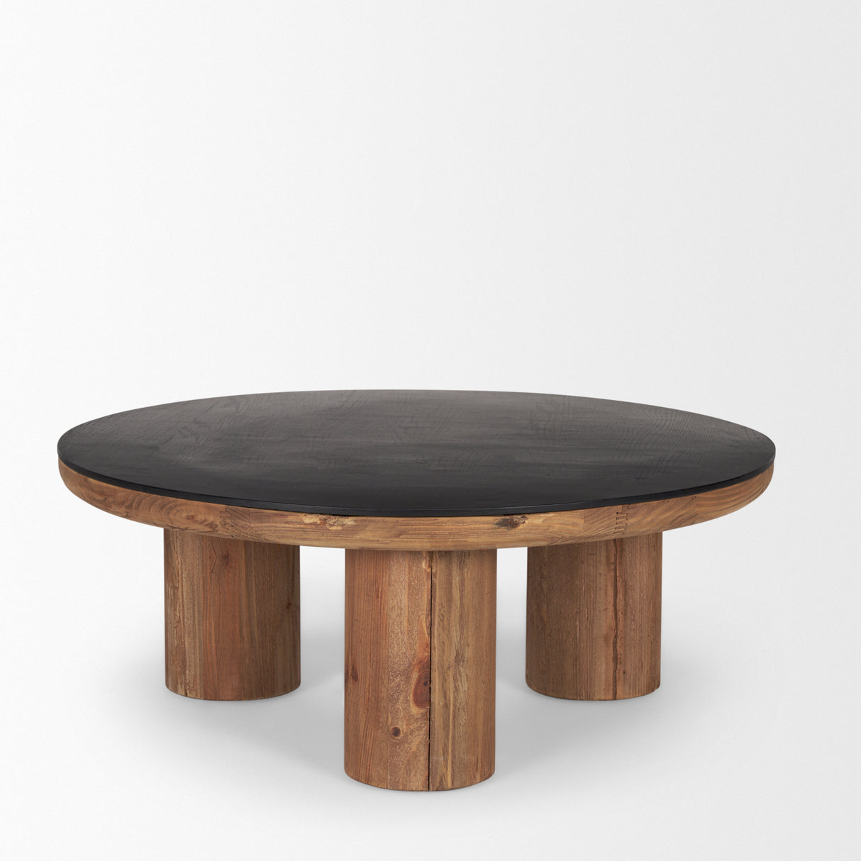 Tucson Natural Wood w/ Round Black Oak Top Coffee Table from Mercana - Luna Furniture