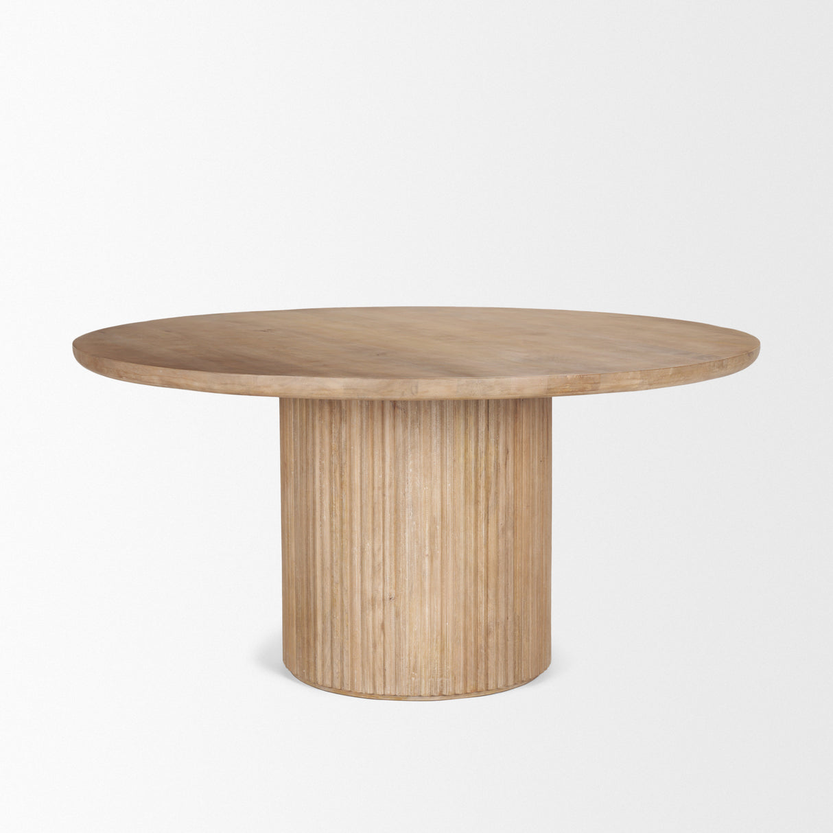 Terra 60L x 60W x 30H Light Brown Wood Round Fluted Dining Table from Mercana - Luna Furniture