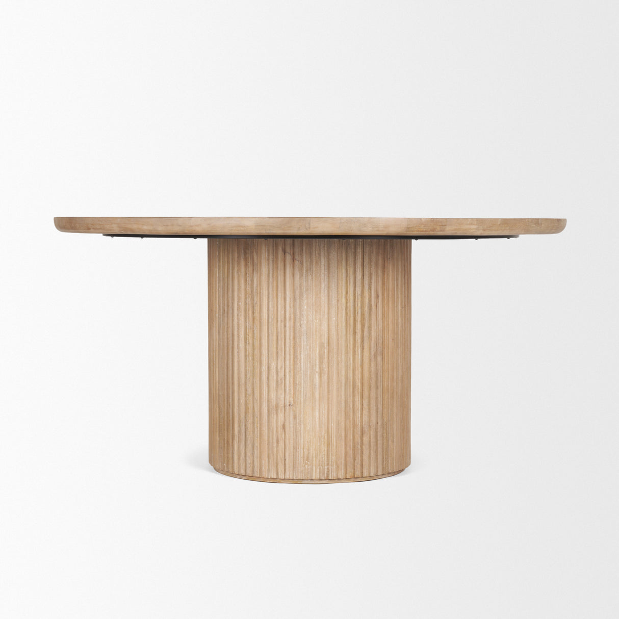 Terra 60L x 60W x 30H Light Brown Wood Round Fluted Dining Table from Mercana - Luna Furniture