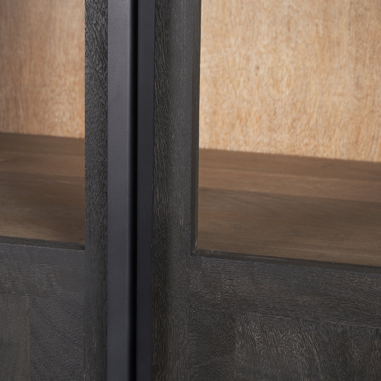 Sloan 42W x 80H Black Wood W/Black Metal Frame Arched Cabinet from Mercana - Luna Furniture