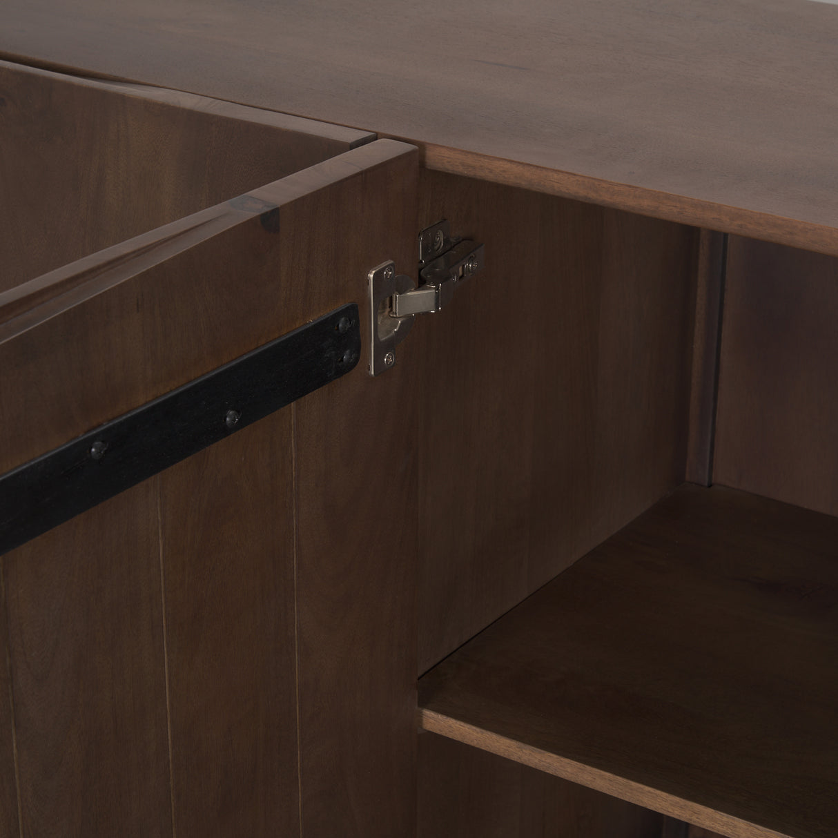 Tammar Brown Wood 4-Door Sideboard from Mercana - Luna Furniture