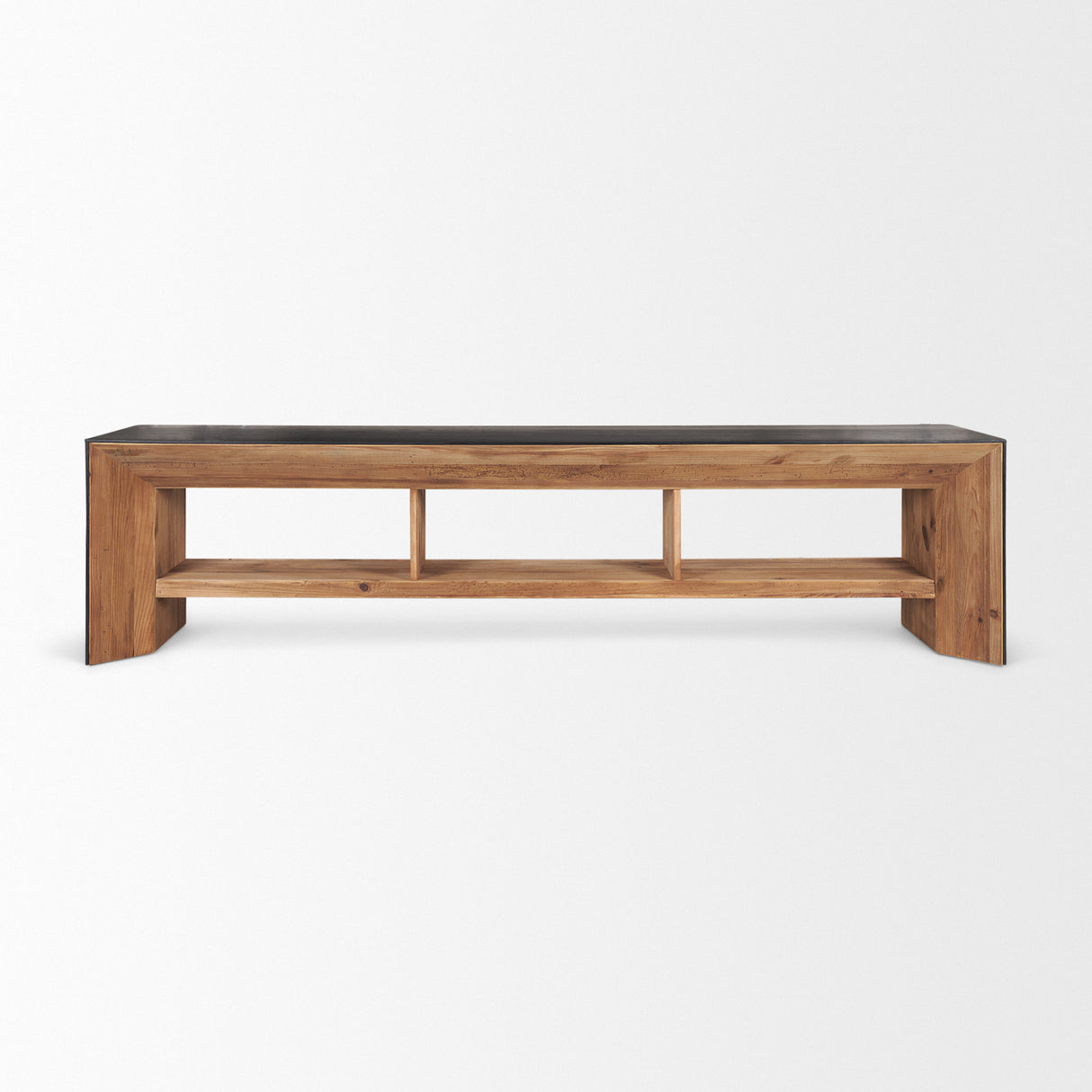 Tabor Natural Wood w/ Black Oak Waterwall Media Console from Mercana - Luna Furniture