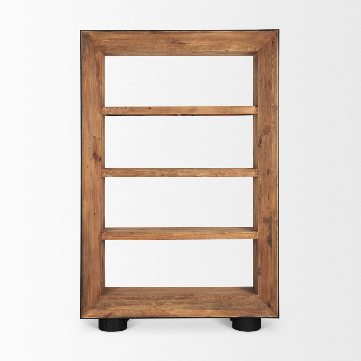 Tabor Natural Wood w/ Black Oak Frame Bookcase from Mercana - Luna Furniture