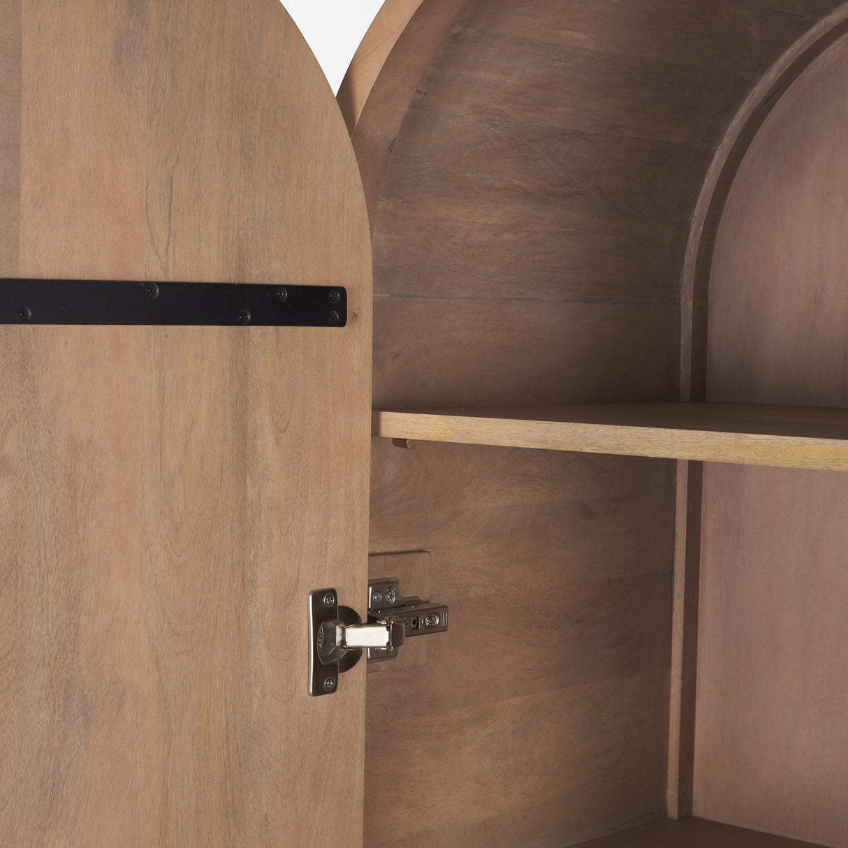 Sorina Reverse Fluted Light Brown Wood Curio Cabinet from Mercana - Luna Furniture