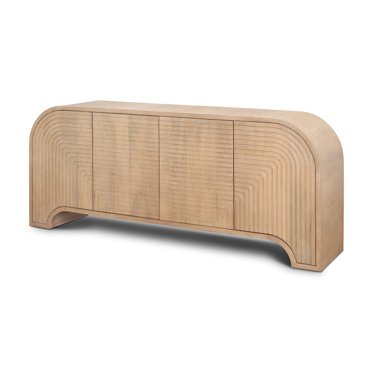Sorina Reverse Fluted Light Brown Wood Sideboard from Mercana - Luna Furniture