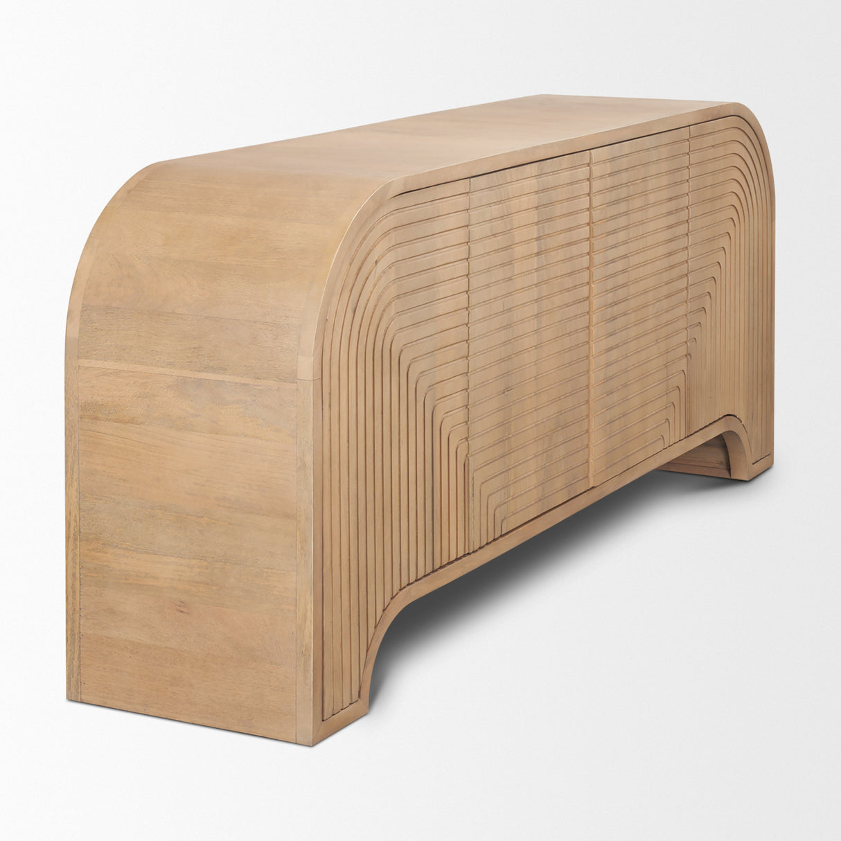 Sorina Reverse Fluted Light Brown Wood Sideboard from Mercana - Luna Furniture