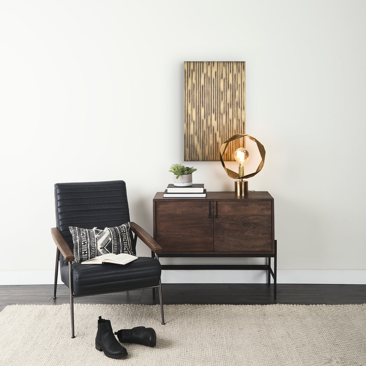 Ramos Painted Antiqued Gold Metal Wall Art from Mercana - Luna Furniture
