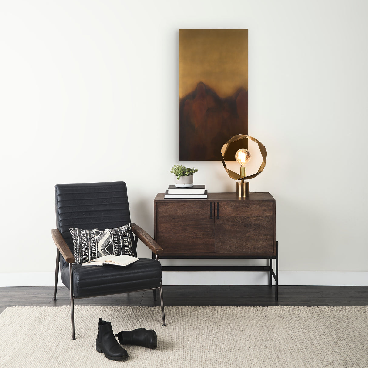 Rios Gold and Red Painted w/ Acid Wash Metal Wall Art from Mercana - Luna Furniture