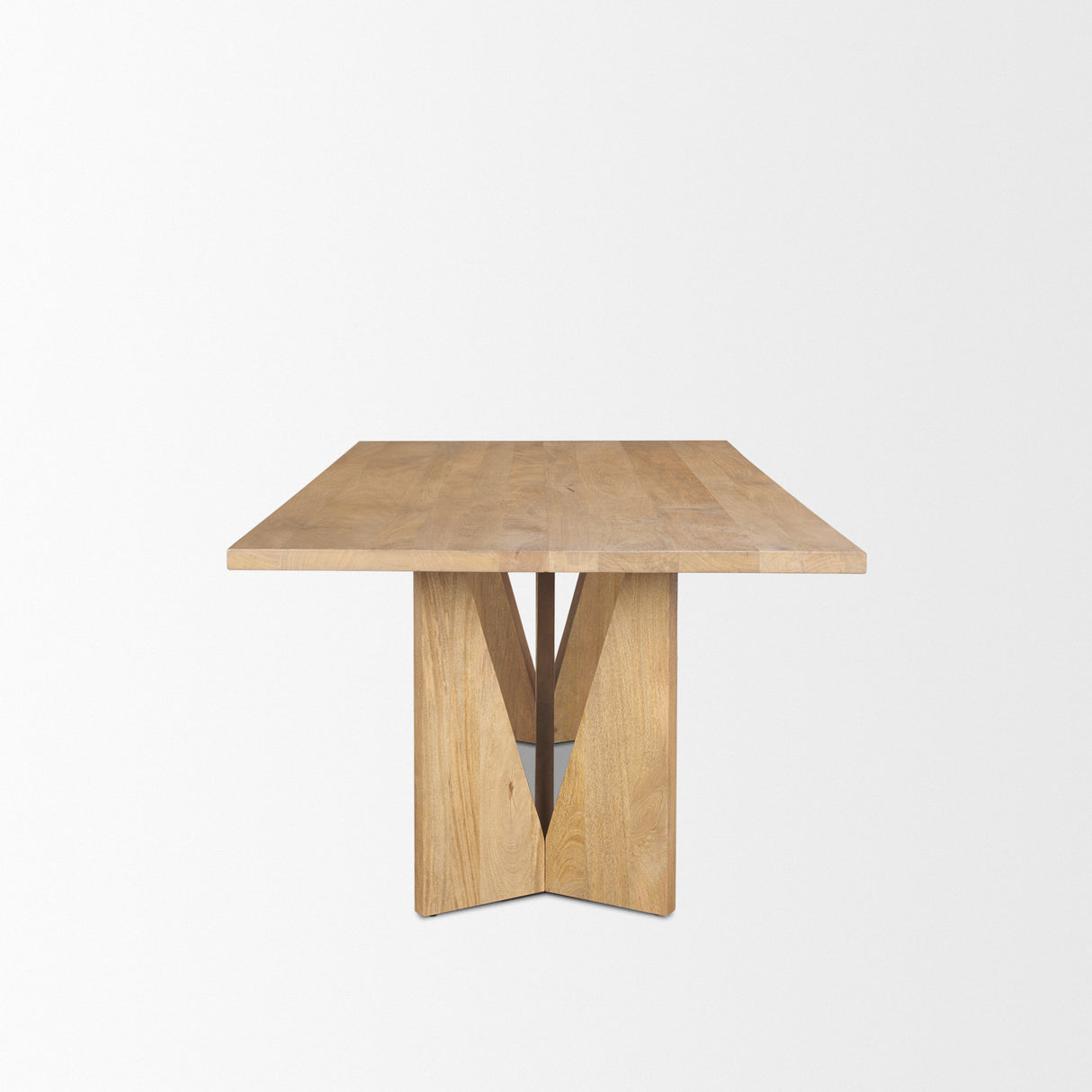 Tarro 84" Rectangular Light Brown Wood w/ Geometrical Base Dining Table from Mercana - Luna Furniture