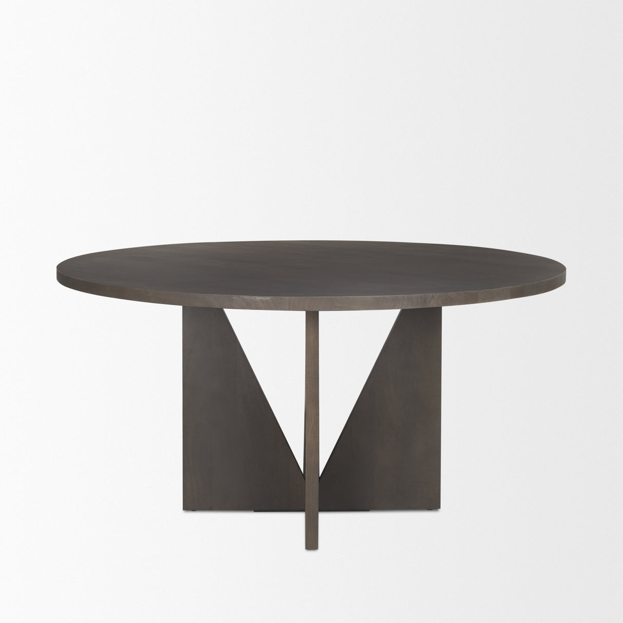 Tarro 60" Round Textured Espresso Wood w/ Geometrical Base Dining Table from Mercana - Luna Furniture