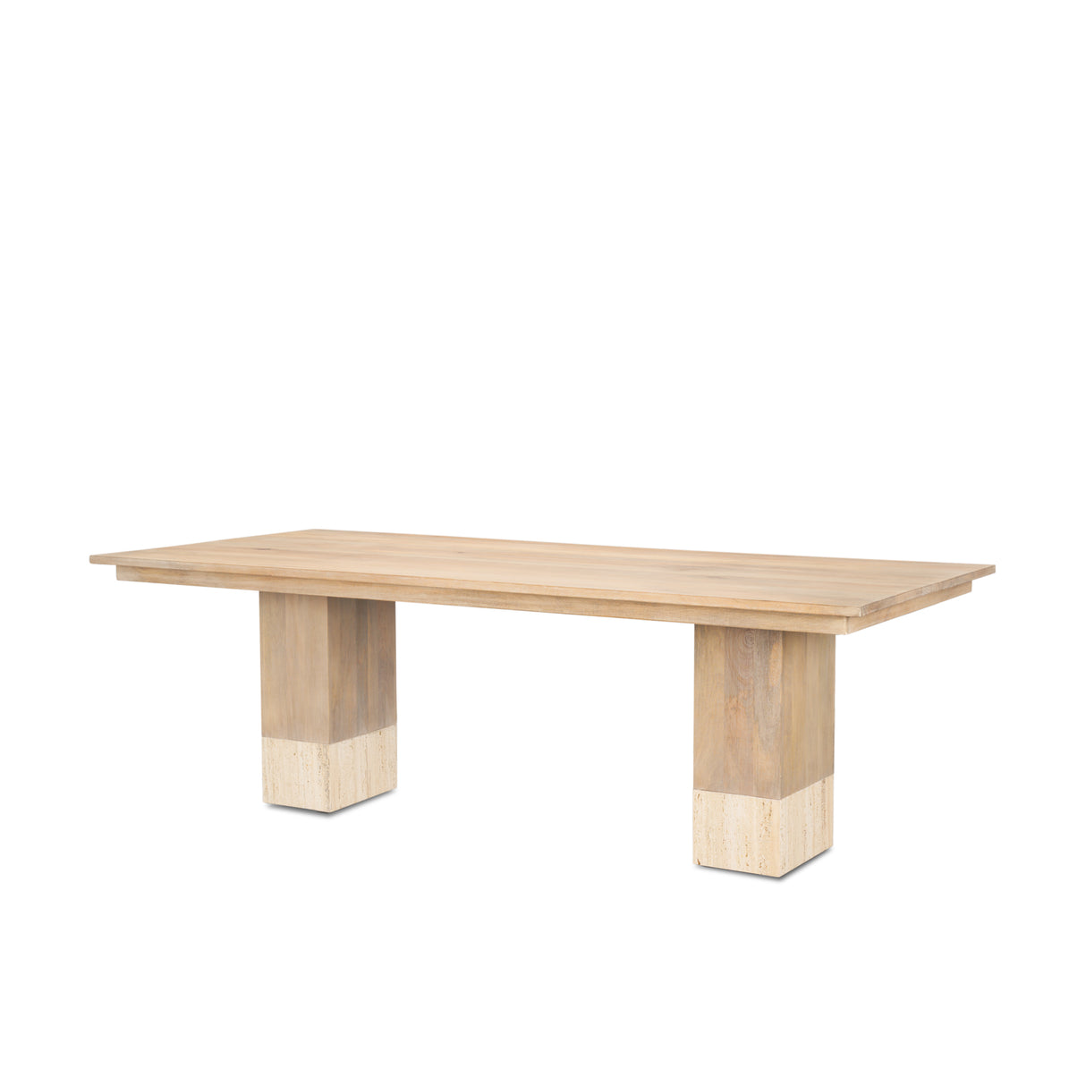 Shivon 94" Light Brown Mango Wood W/ Travertine Dining Table from Mercana - Luna Furniture