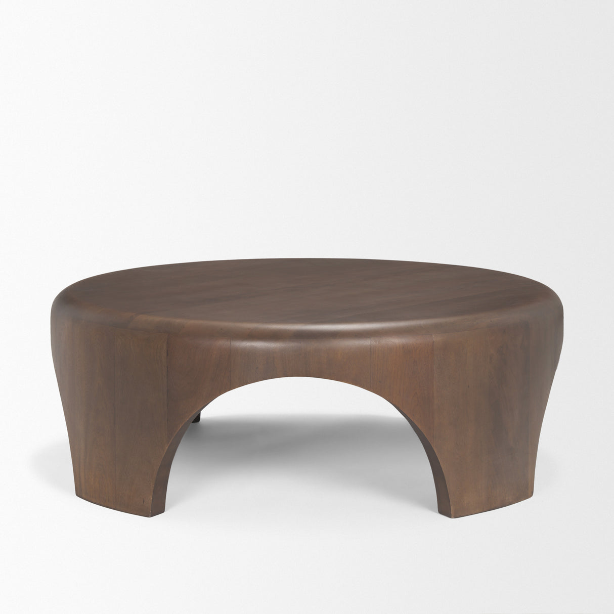 Shima Round Dark Brown Wood W/Arched Legs Coffee Table from Mercana - Luna Furniture