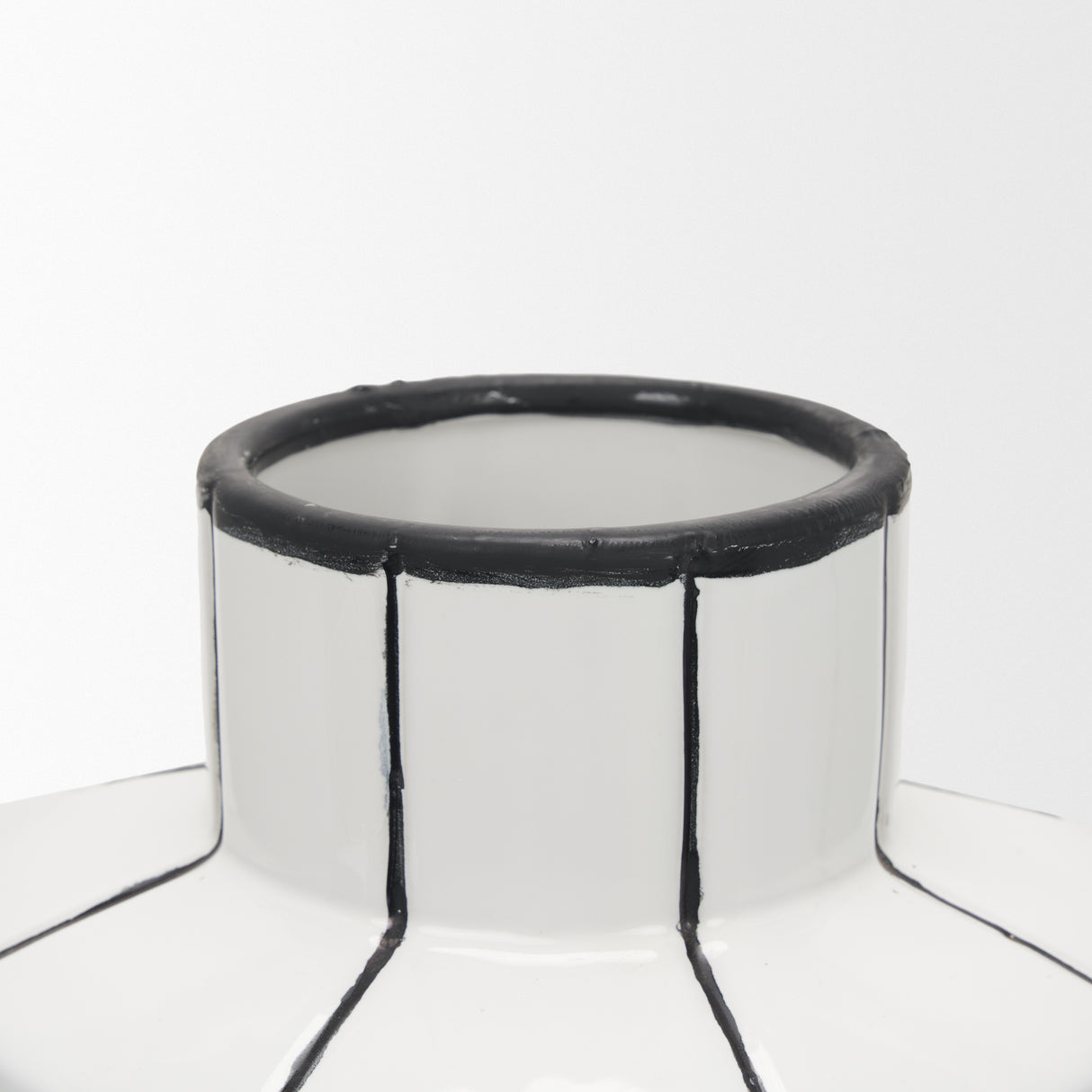 Dinah Large White w/ Black Stripes Ceramic Vase from Mercana - Luna Furniture