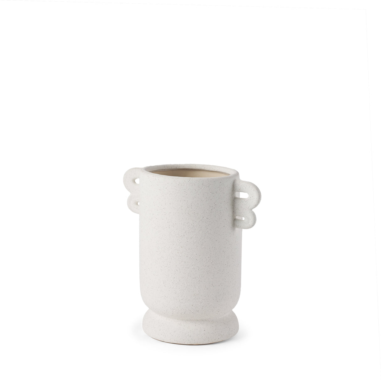 Dylan Small Textured Off White w/ Handles Ceramic Vase from Mercana - Luna Furniture