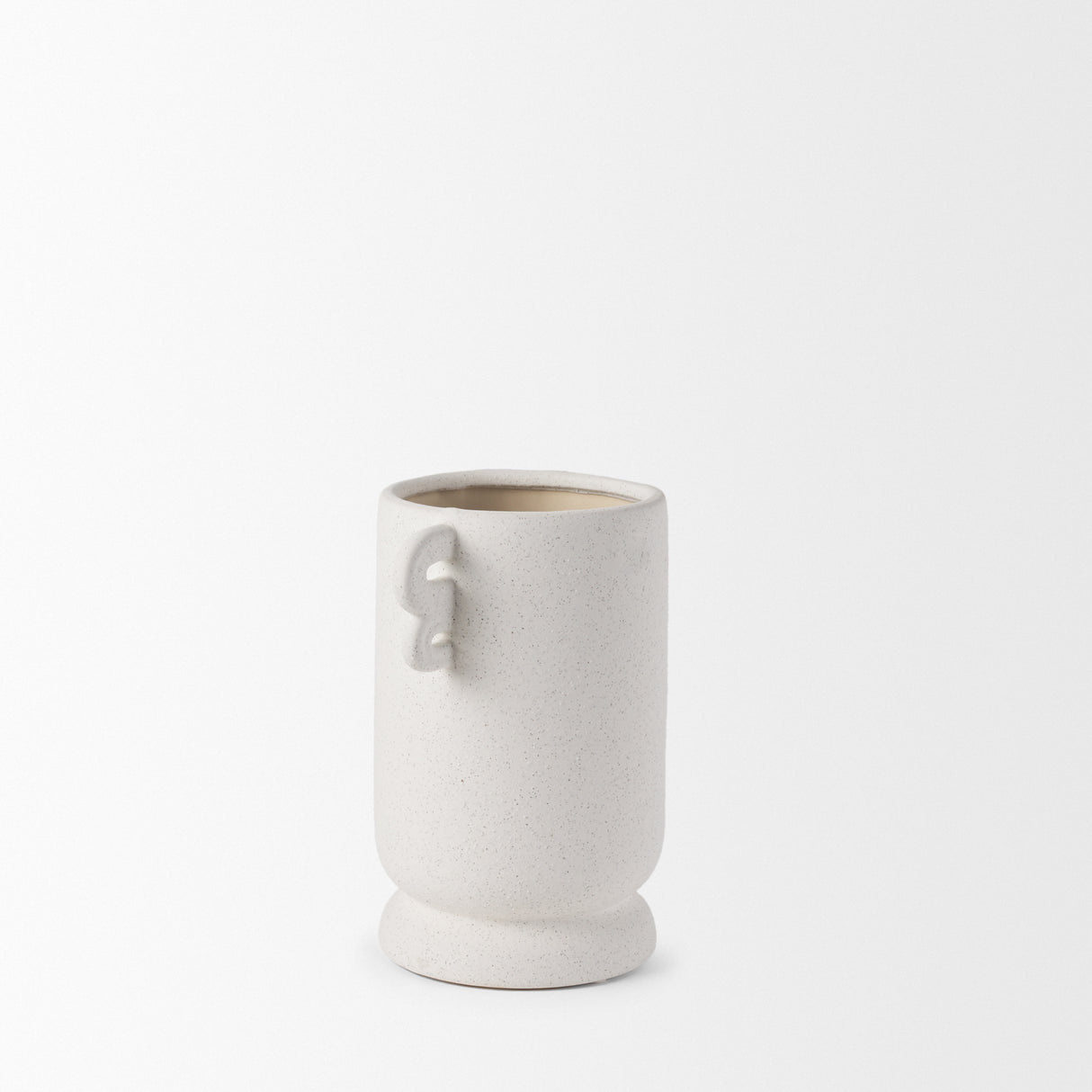 Dylan Small Textured Off White w/ Handles Ceramic Vase from Mercana - Luna Furniture