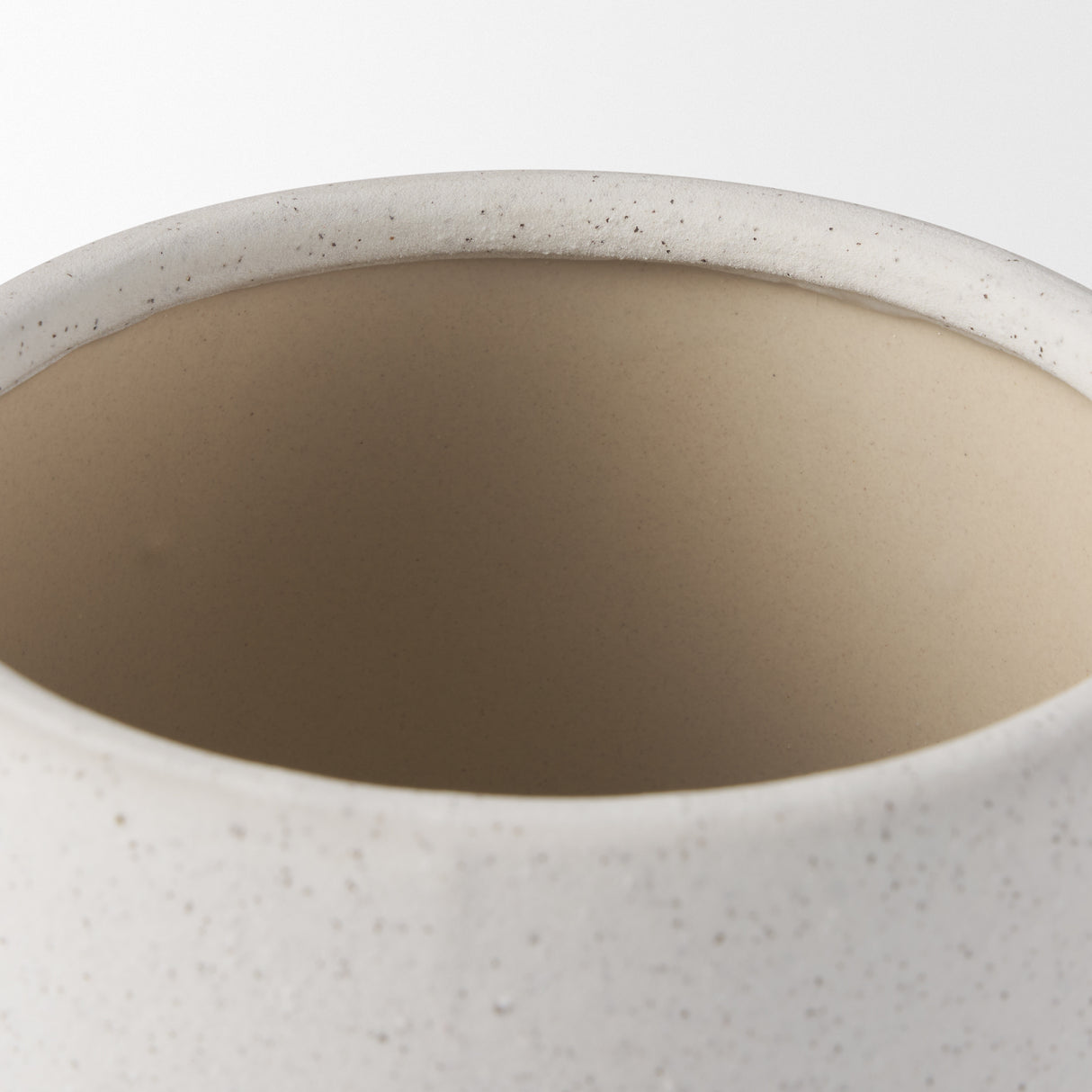 Dylan Small Textured Off White w/ Handles Ceramic Vase from Mercana - Luna Furniture