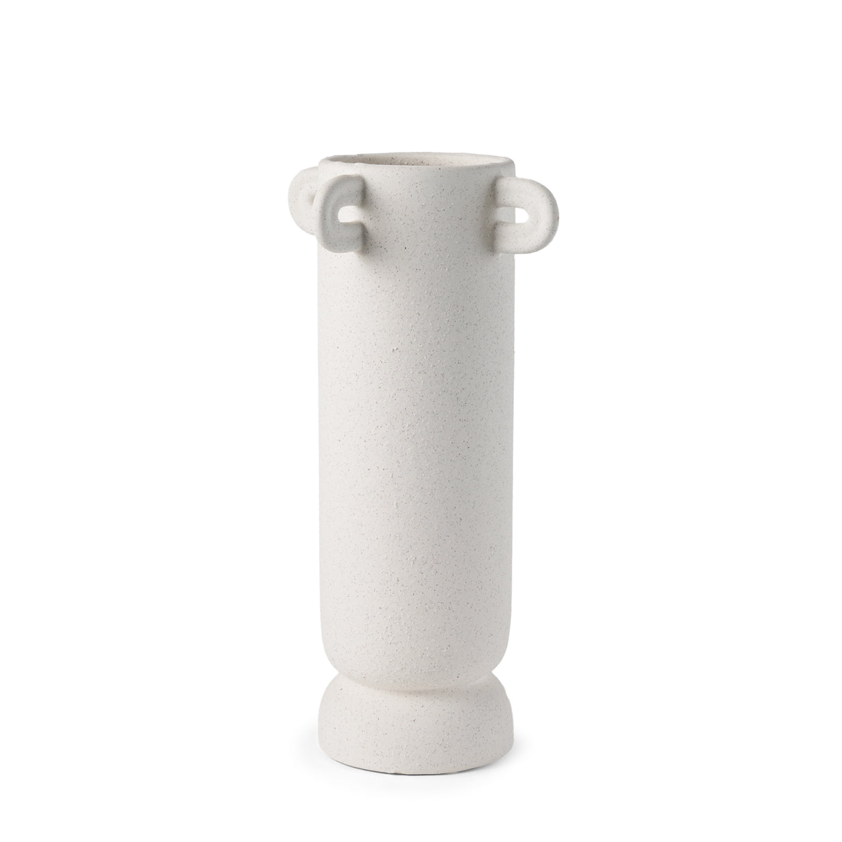 Dylan Tall Textured Off White w/ Handles Ceramic Vase from Mercana - Luna Furniture