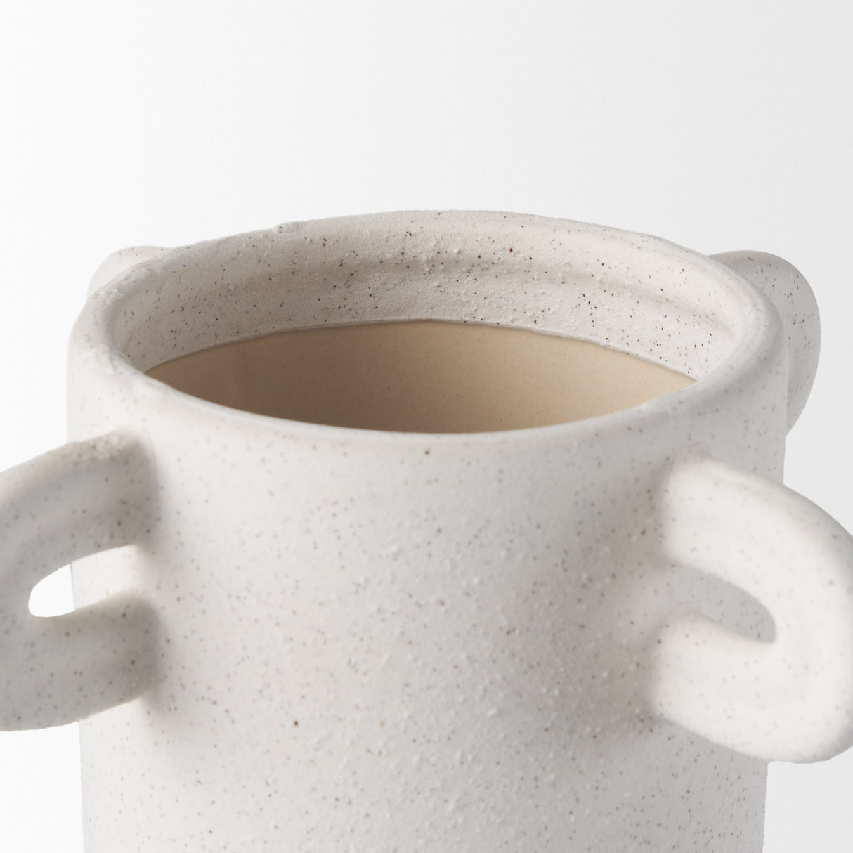 Dylan Tall Textured Off White w/ Handles Ceramic Vase from Mercana - Luna Furniture