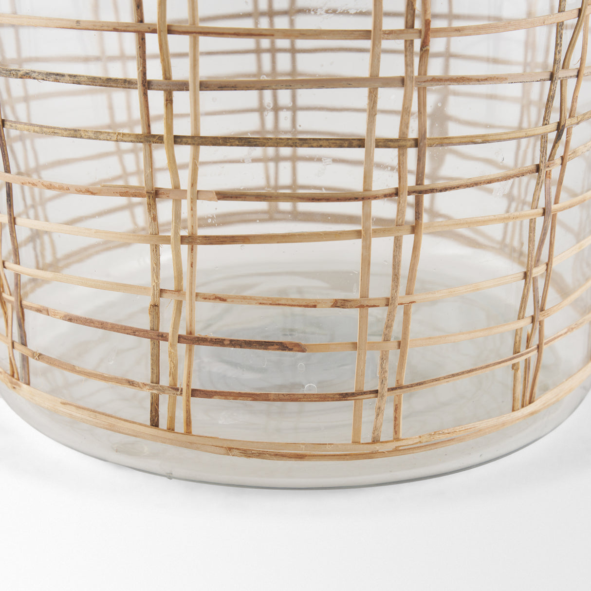 Troian Large Rattan Wrapped Glass Bottle from Mercana - Luna Furniture