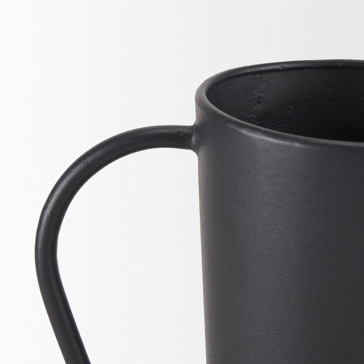 Tasya Large Matte Black w/ Handles Metal Vase from Mercana - Luna Furniture