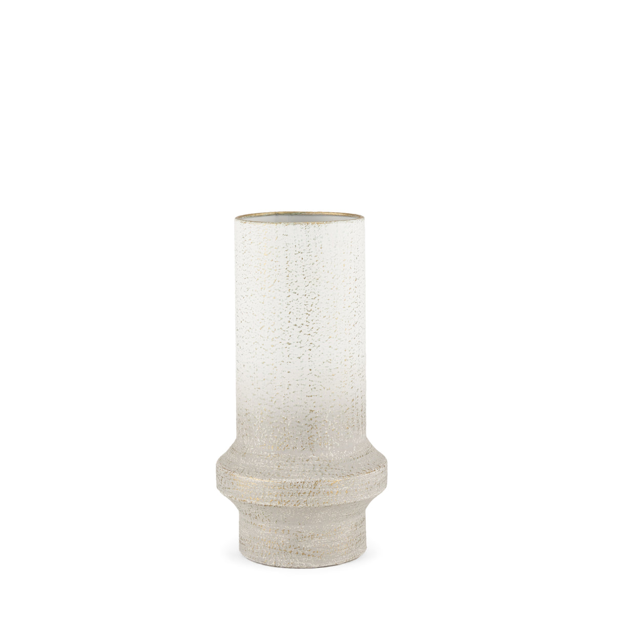 Tovah Small Textured White w/ Gold Metal Vase from Mercana - Luna Furniture