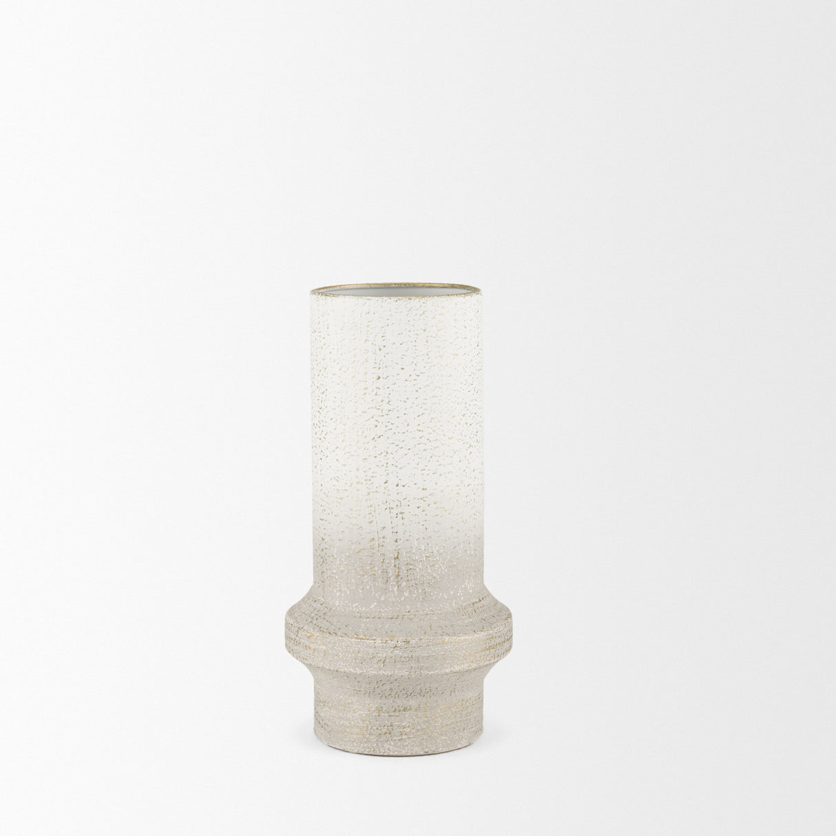 Tovah Small Textured White w/ Gold Metal Vase from Mercana - Luna Furniture