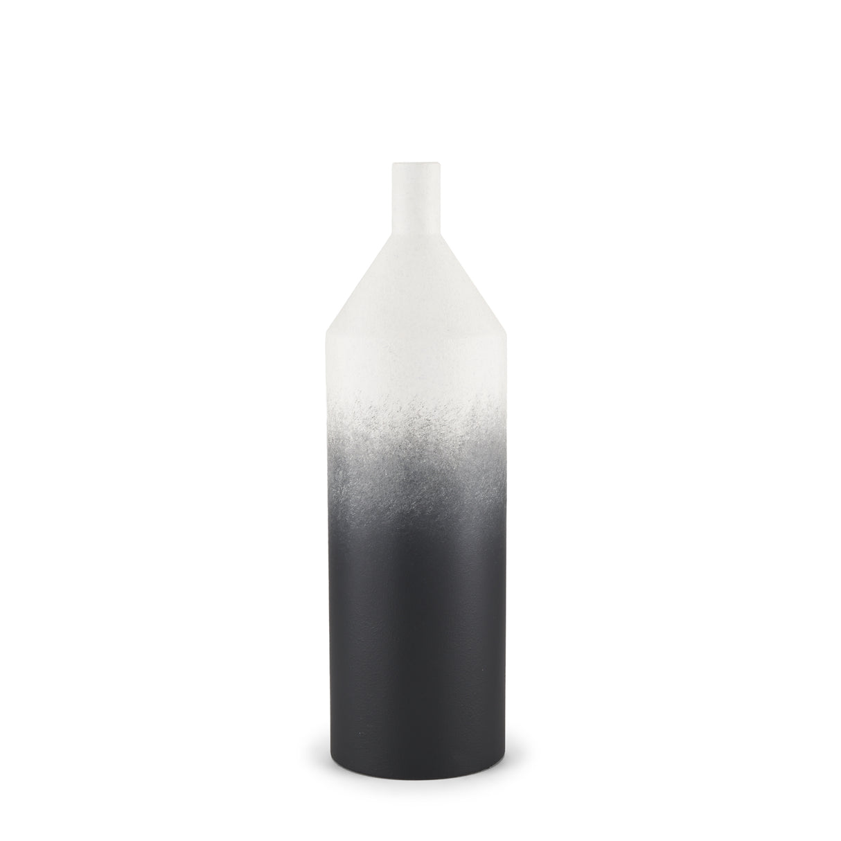 Townley Small White w/ Black Ombre Metal Vase from Mercana - Luna Furniture