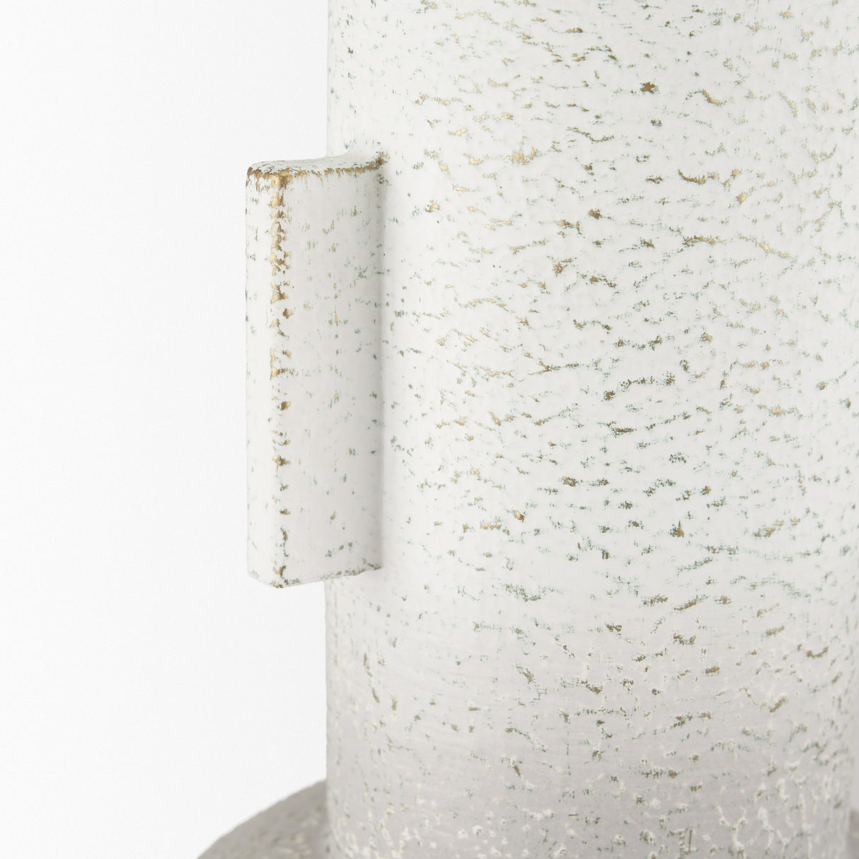 Torres Small Textured Off White w/ Gold Metal Vase from Mercana - Luna Furniture