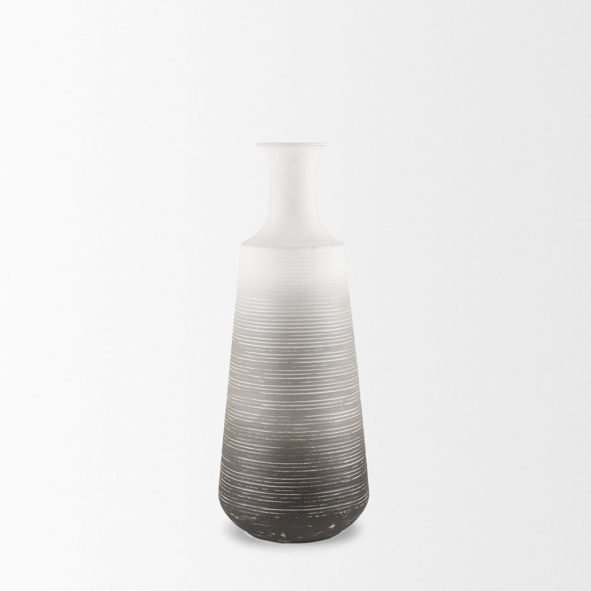 Toru Medium White w/ Grey Ombre Metal Vase from Mercana - Luna Furniture