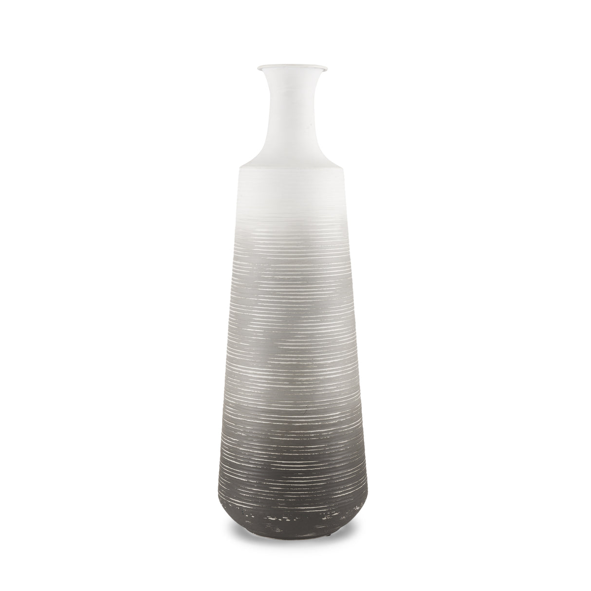 Toru Tall White w/ Grey Ombre Metal Vase from Mercana - Luna Furniture