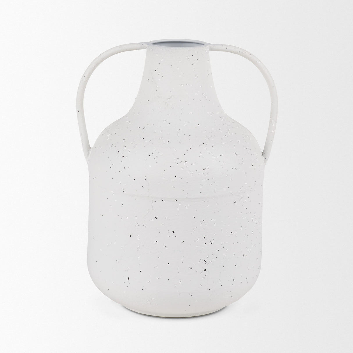 Treva Tall White w/ Black Speckles Metal Vase from Mercana - Luna Furniture
