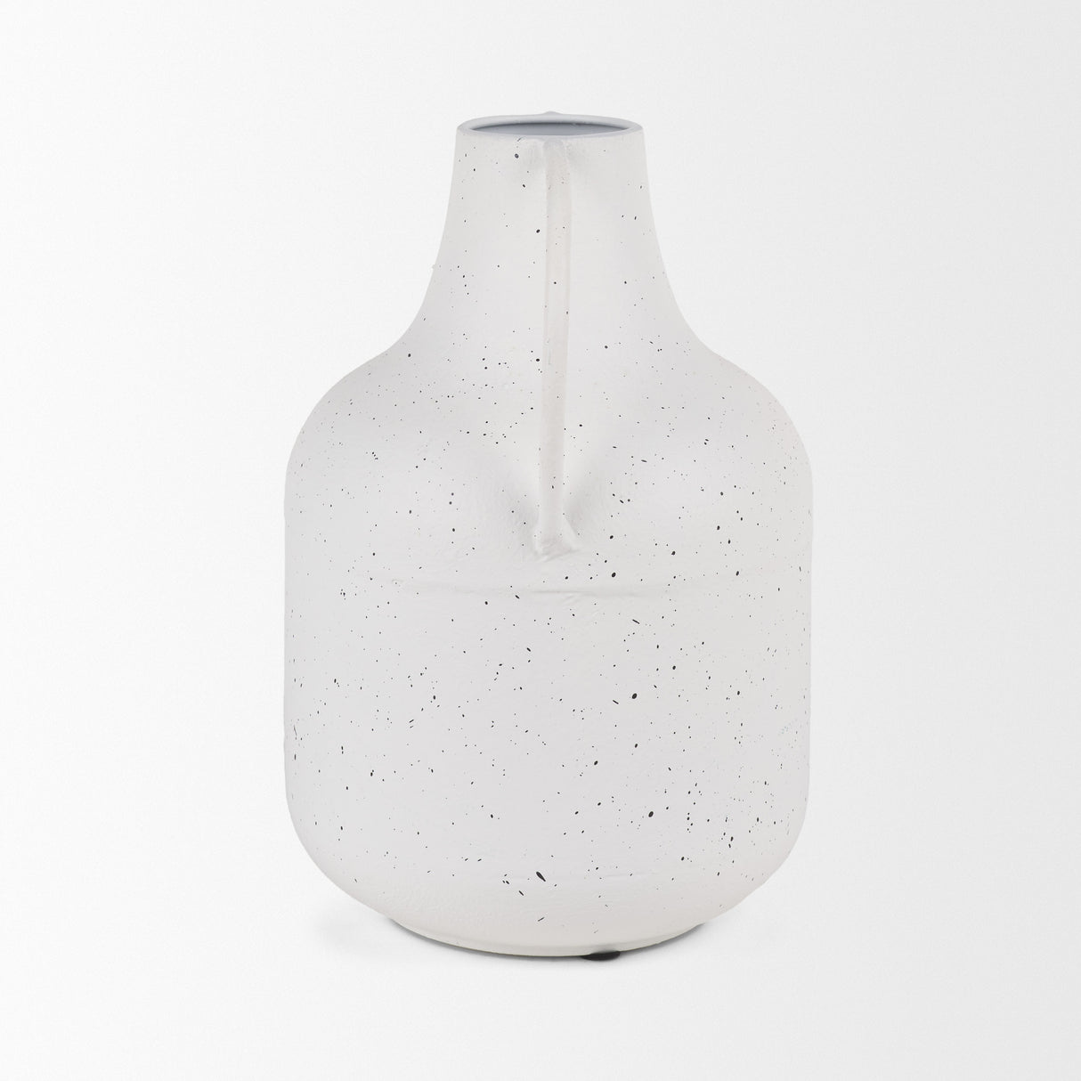 Treva Tall White w/ Black Speckles Metal Vase from Mercana - Luna Furniture