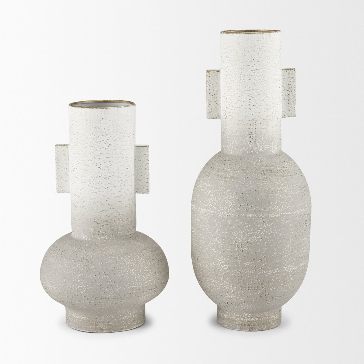 Torres Tall Textured Off White w/ Gold Metal Vase from Mercana - Luna Furniture