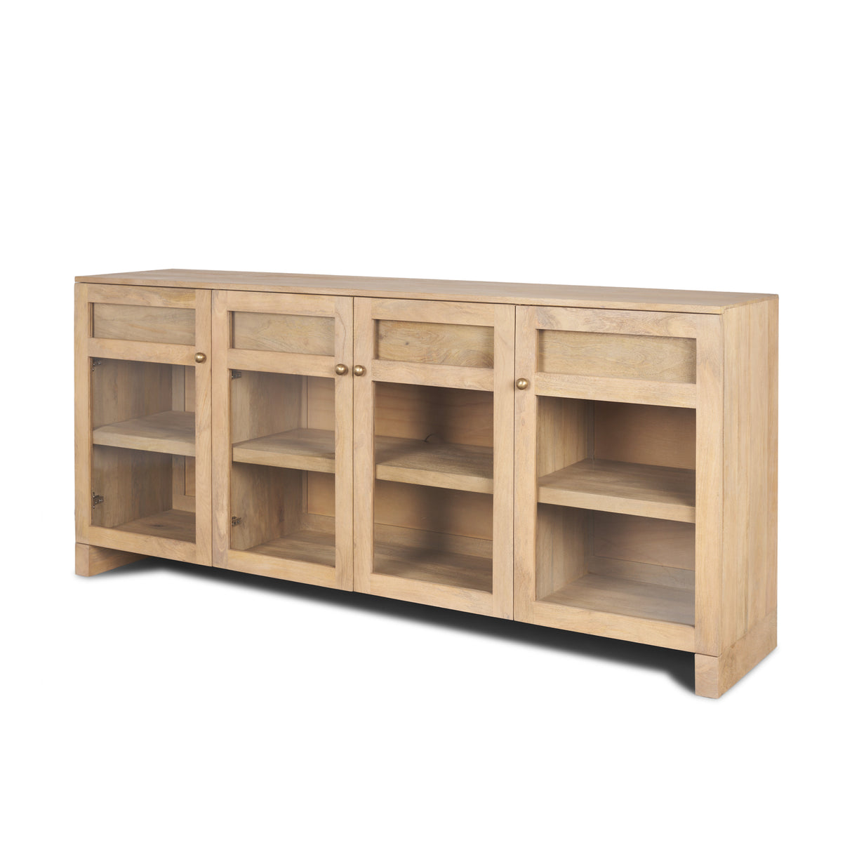Suri Light Brown Wood w/ Glass Doors Sideboard from Mercana - Luna Furniture