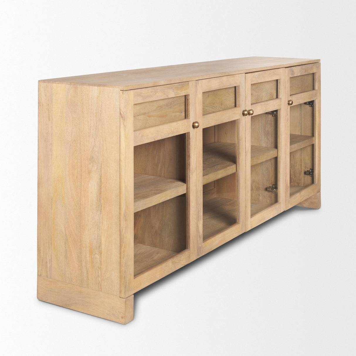 Suri Light Brown Wood w/ Glass Doors Sideboard from Mercana - Luna Furniture