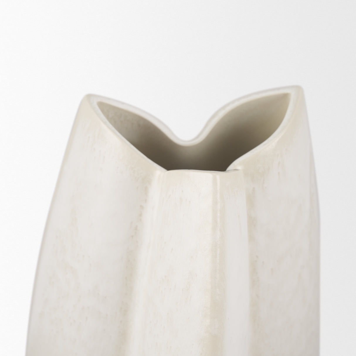 Vania Small Off White w/ Tan Textured Ceramic Vase from Mercana - Luna Furniture