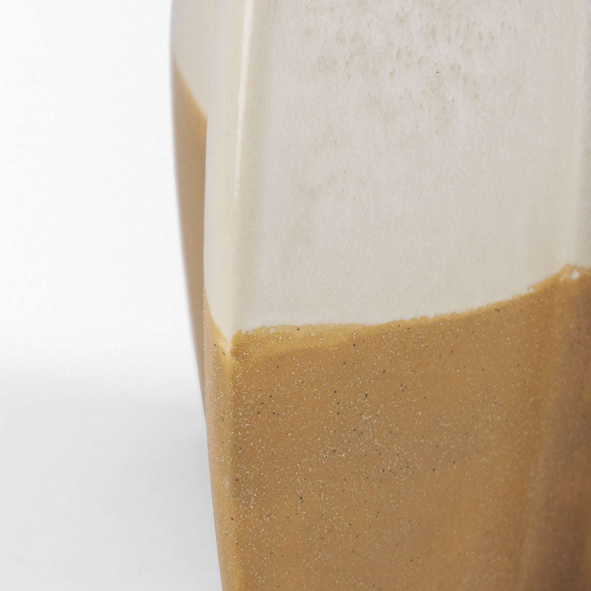 Vania Large Off White w/ Tan Textured Ceramic Vase from Mercana - Luna Furniture